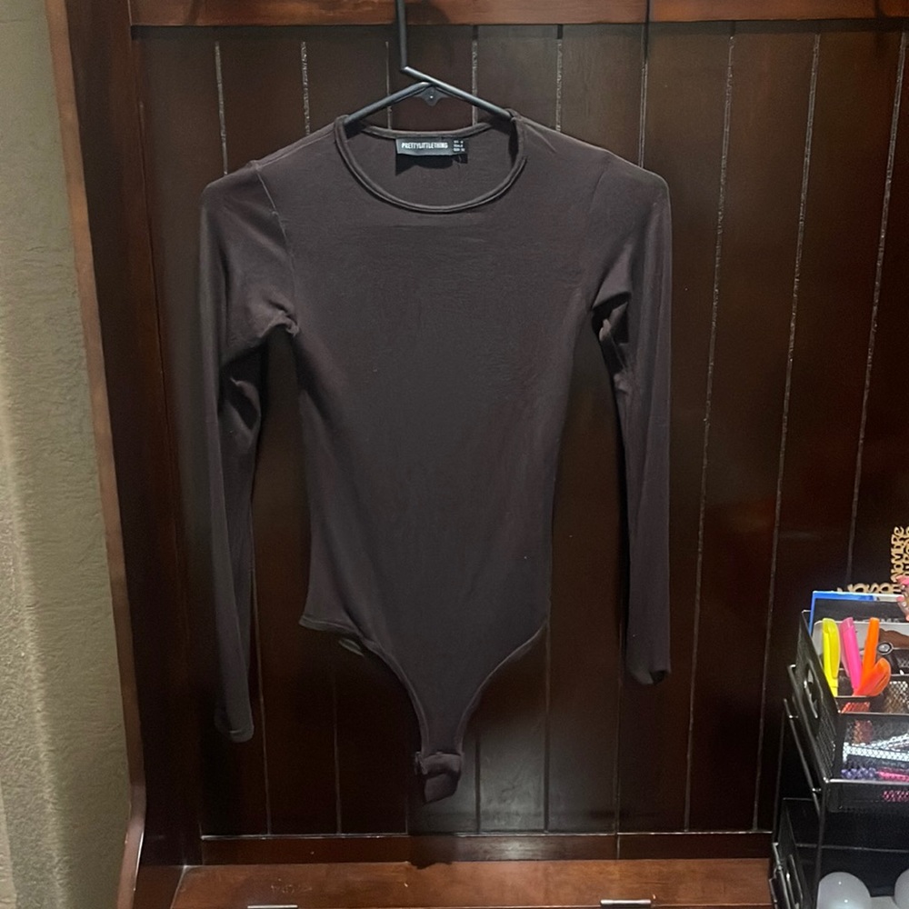 Dark brown body suit from pretty little thing